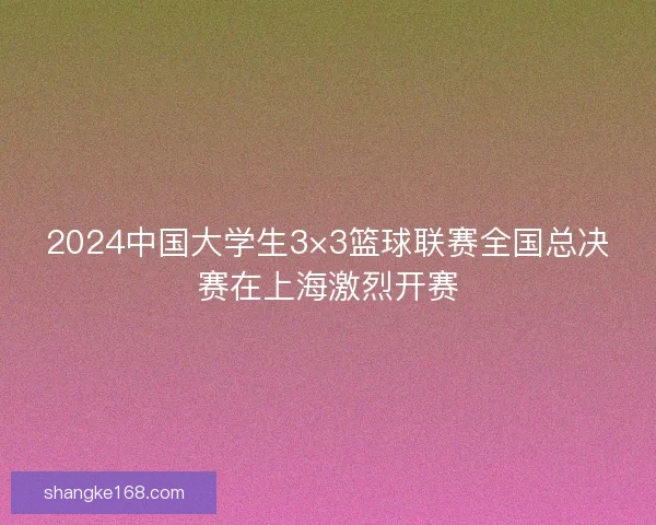 2024中国大学生3×3篮球联赛全国总决赛在上海激烈开赛