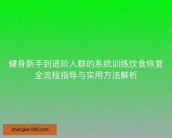 健身新手到进阶人群的系统训练饮食恢复全流程指导与实用方法解析