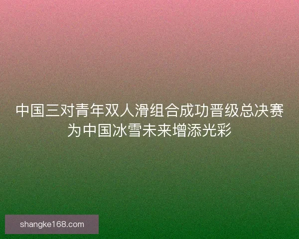 中国三对青年双人滑组合成功晋级总决赛为中国冰雪未来增添光彩 中国三对青年双人滑组合成功晋级总决赛为中国冰雪未来增添光彩
